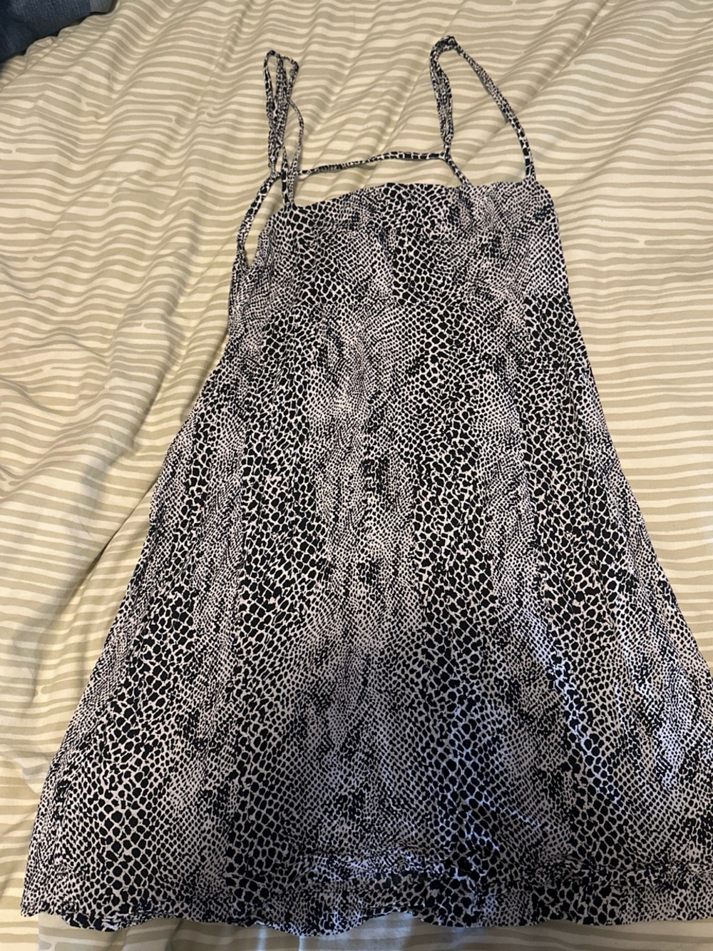 Free People Black and White Animal Print Mini Dress
